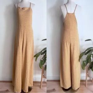 Free People FB Beach Light Yellow Orange Knit Wide Legs
Jumpsuit Overall S